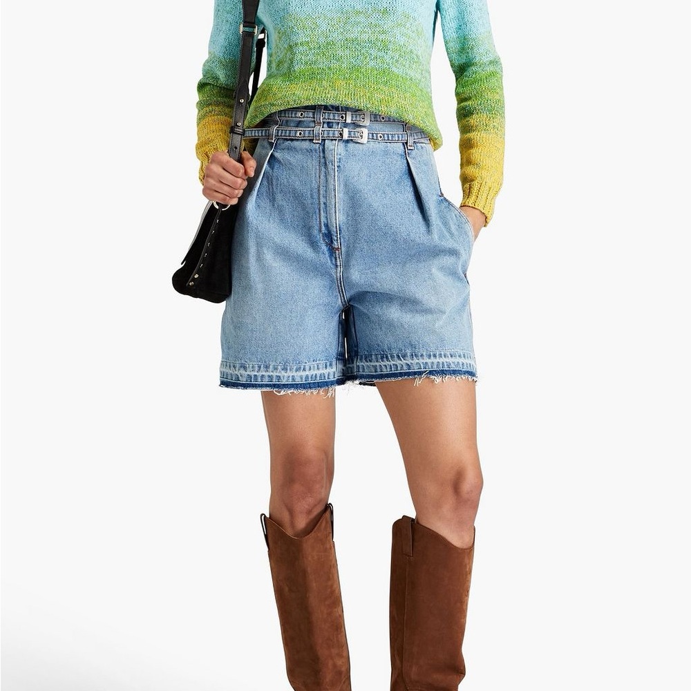 Philosophy di Lorenzo Serafini Blue High Waisted Paper Bag Shorts